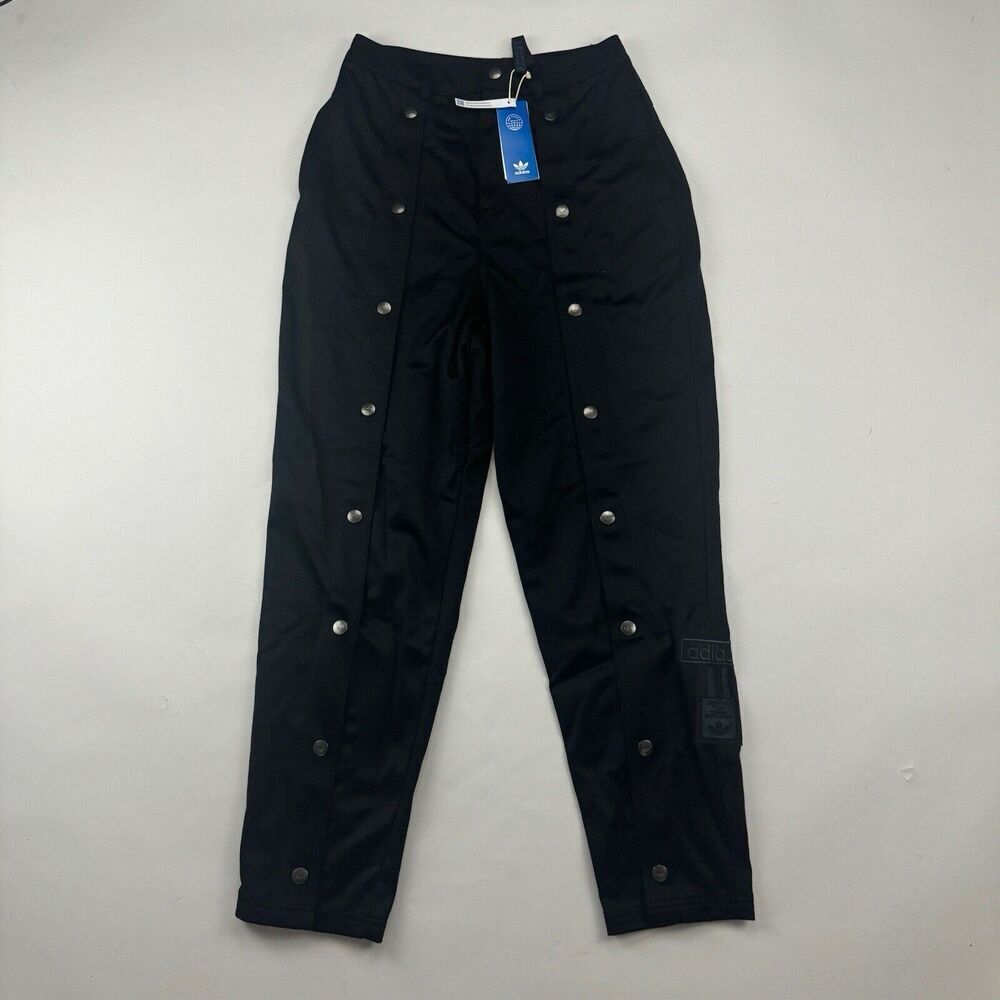 NWT Adidas Women’s Club Adibreak Black Snap Leg Track Pants Activewear Size 4 - Picture 2 of 14